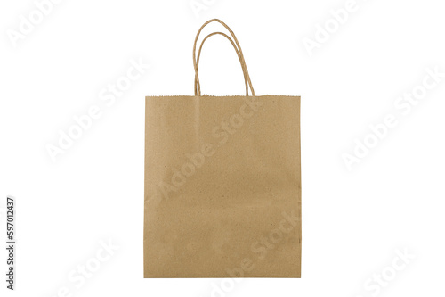 Recycled paper bags isolated on white background.