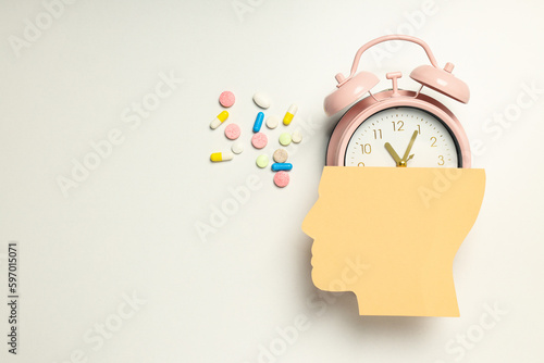 Dementia and parkinson's disease, ADHD, composition for head disease theme, space for text