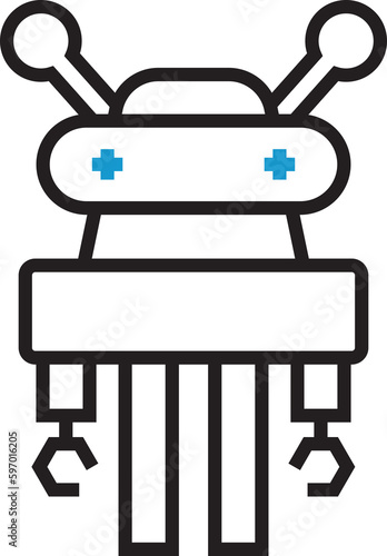 robot character icon illustration