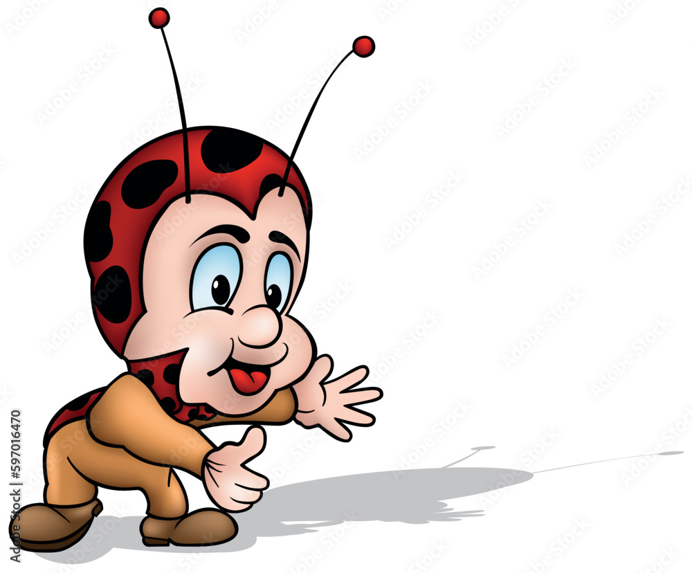 Cute Smiling Ladybug with Blue Eyes Stock Vector | Adobe Stock