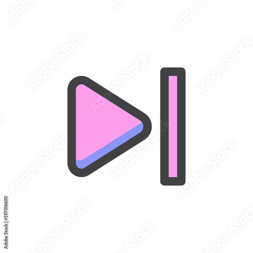 Skip forward button filled outline icon