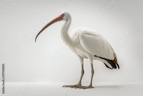 White ibis isolated on a white background. 3d rendering.
created with generative AI photo