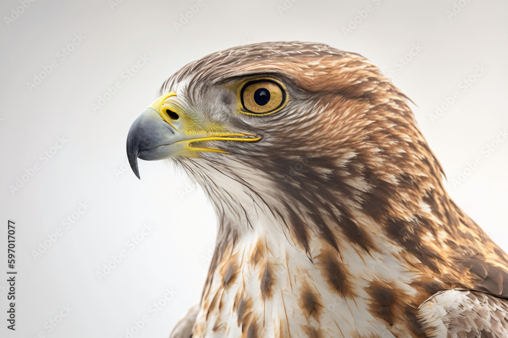 Portrait of a Red-tailed Hawk (Buteo jamaicensis). created with generative AI Portrait of a Red-tailed Hawk (Buteo jamaicensis). created with generative AI