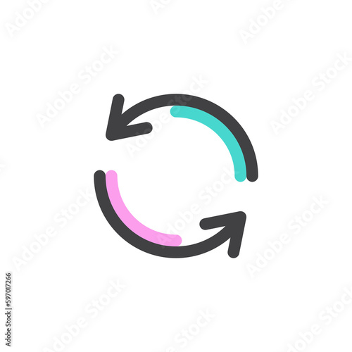 Repeat button filled outline icon