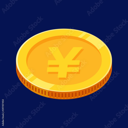 Yen Coin Gold Japan Money Vector