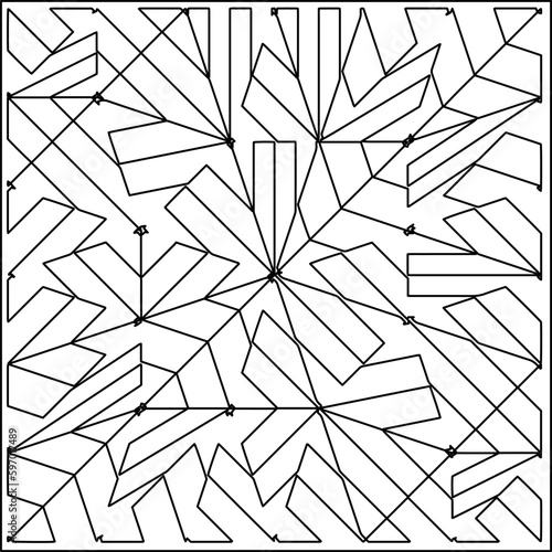  Seamless pattern. Modern stylish texture. Composition from regularly repeating geometrical element. Black and white pattern for web page, textures, card, poster, fabric, textile.