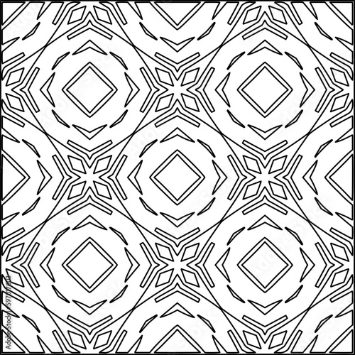  Seamless pattern. Modern stylish texture. Composition from regularly repeating geometrical element. Black and white pattern for web page, textures, card, poster, fabric, textile.