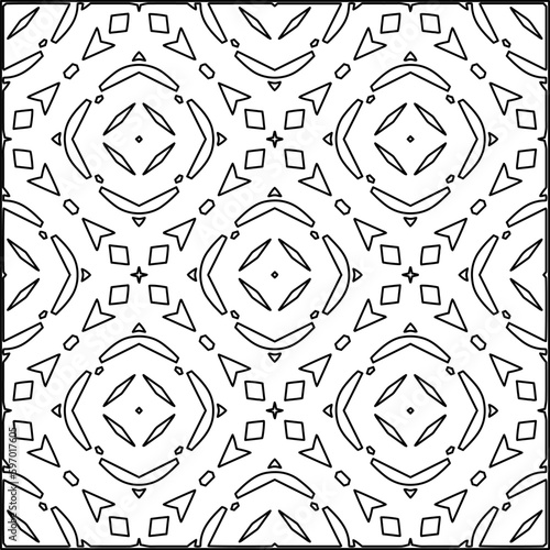  Seamless pattern. Modern stylish texture. Composition from regularly repeating geometrical element. Black and white pattern for web page, textures, card, poster, fabric, textile.