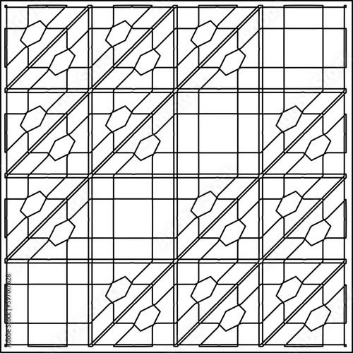  Seamless pattern. Modern stylish texture. Composition from regularly repeating geometrical element. Black and white pattern for web page, textures, card, poster, fabric, textile.