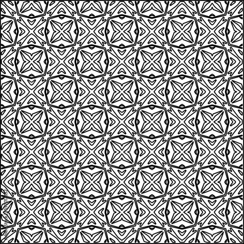  Seamless pattern. Modern stylish texture. Composition from regularly repeating geometrical element. Black and white pattern for web page, textures, card, poster, fabric, textile.