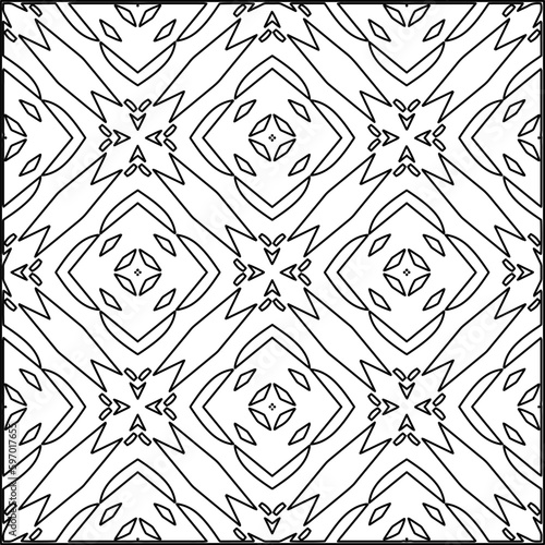  Seamless pattern. Modern stylish texture. Composition from regularly repeating geometrical element. Black and white pattern for web page, textures, card, poster, fabric, textile.
