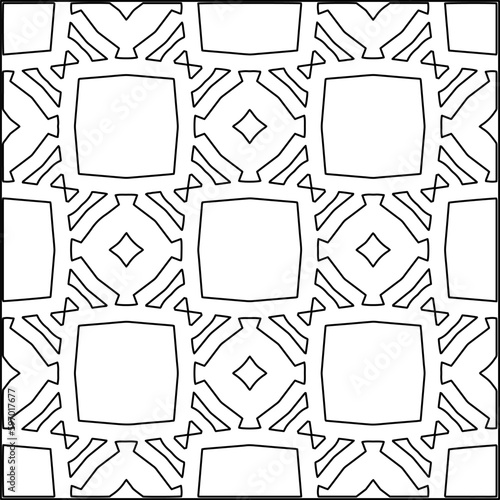  Seamless pattern. Modern stylish texture. Composition from regularly repeating geometrical element. Black and white pattern for web page, textures, card, poster, fabric, textile.