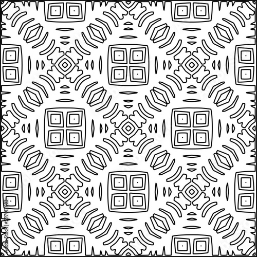  Seamless pattern. Modern stylish texture. Composition from regularly repeating geometrical element. Black and white pattern for web page, textures, card, poster, fabric, textile.