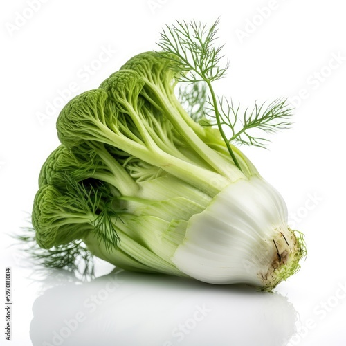 Fennel Isolated on White. Generative AI