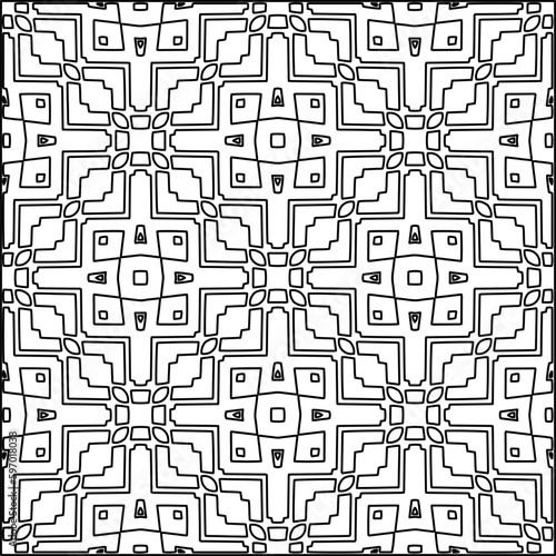  Seamless pattern. Modern stylish texture. Composition from regularly repeating geometrical element. Black and white pattern for web page, textures, card, poster, fabric, textile.