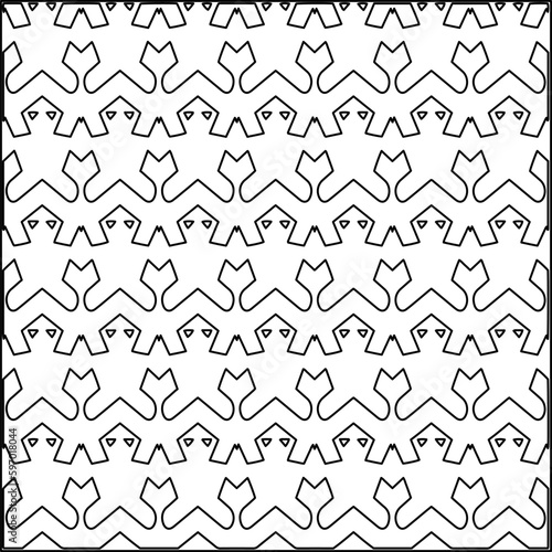  Seamless pattern. Modern stylish texture. Composition from regularly repeating geometrical element. Black and white pattern for web page, textures, card, poster, fabric, textile.