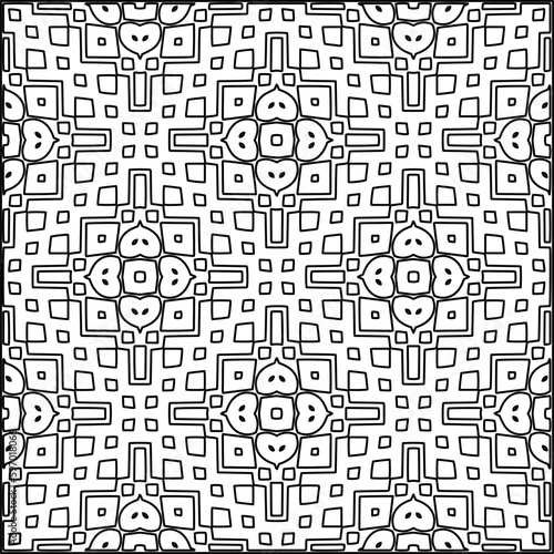  Seamless pattern. Modern stylish texture. Composition from regularly repeating geometrical element. Black and white pattern for web page, textures, card, poster, fabric, textile.