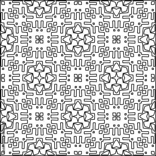  Seamless pattern. Modern stylish texture. Composition from regularly repeating geometrical element. Black and white pattern for web page, textures, card, poster, fabric, textile.