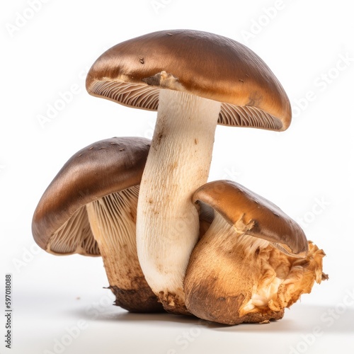 Porcini Mushroom Isolated on White. Generative AI