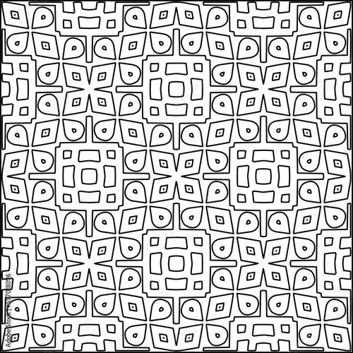  Seamless pattern. Modern stylish texture. Composition from regularly repeating geometrical element. Black and white pattern for web page, textures, card, poster, fabric, textile.