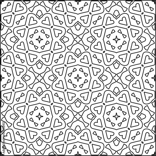 Seamless pattern. Modern stylish texture. Composition from regularly repeating geometrical element. Black and white pattern for web page, textures, card, poster, fabric, textile.