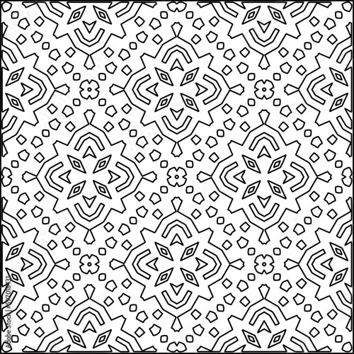  Seamless pattern. Modern stylish texture. Composition from regularly repeating geometrical element. Black and white pattern for web page, textures, card, poster, fabric, textile.