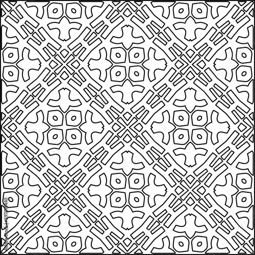  Seamless pattern. Modern stylish texture. Composition from regularly repeating geometrical element. Black and white pattern for web page, textures, card, poster, fabric, textile.