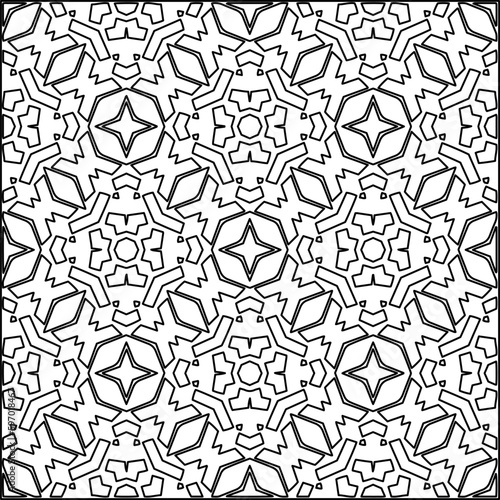  Seamless pattern. Modern stylish texture. Composition from regularly repeating geometrical element. Black and white pattern for web page, textures, card, poster, fabric, textile.