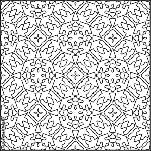  Seamless pattern. Modern stylish texture. Composition from regularly repeating geometrical element. Black and white pattern for web page, textures, card, poster, fabric, textile.