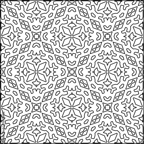  Seamless pattern. Modern stylish texture. Composition from regularly repeating geometrical element. Black and white pattern for web page, textures, card, poster, fabric, textile.