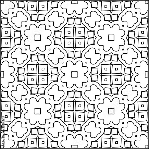  Seamless pattern. Modern stylish texture. Composition from regularly repeating geometrical element. Black and white pattern for web page, textures, card, poster, fabric, textile.