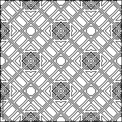 Seamless pattern. Modern stylish texture. Composition from regularly repeating geometrical element. Black and white pattern for web page, textures, card, poster, fabric, textile.