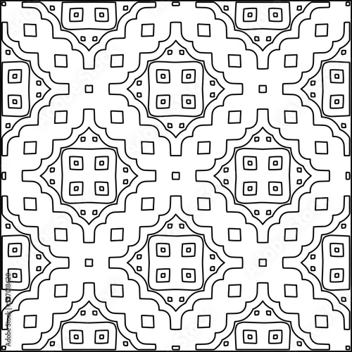  Seamless pattern. Modern stylish texture. Composition from regularly repeating geometrical element. Black and white pattern for web page, textures, card, poster, fabric, textile.