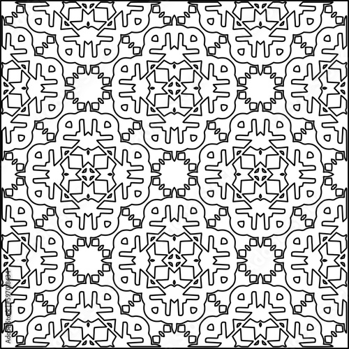  Seamless pattern. Modern stylish texture. Composition from regularly repeating geometrical element. Black and white pattern for web page, textures, card, poster, fabric, textile.