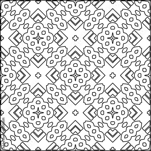 Seamless pattern. Modern stylish texture. Composition from regularly repeating geometrical element. Black and white pattern for web page, textures, card, poster, fabric, textile.