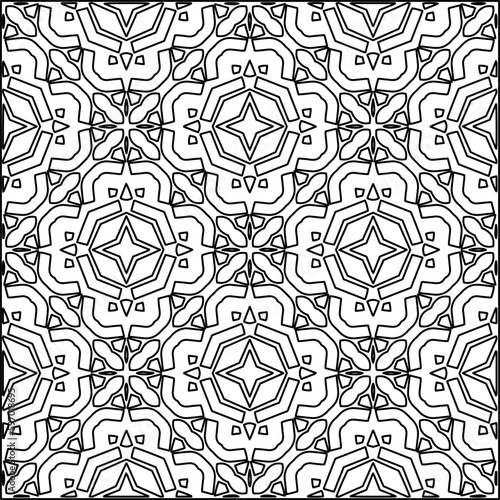  Seamless pattern. Modern stylish texture. Composition from regularly repeating geometrical element. Black and white pattern for web page, textures, card, poster, fabric, textile.