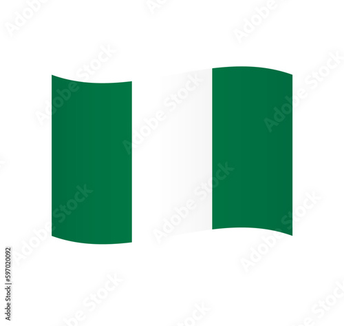 Nigeria flag - simple wavy vector icon with shading. Free Download Nigeria flag - simple wavy vector icon with shading. - GFXLoad