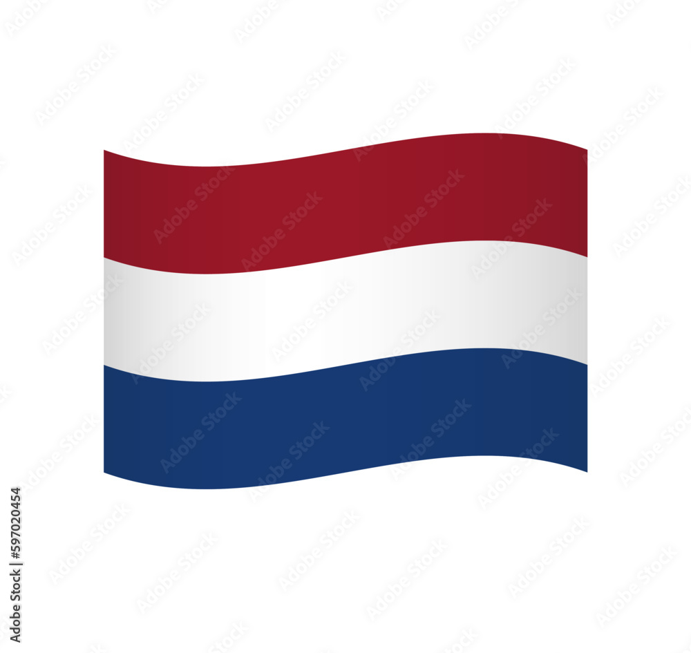 Netherlands flag - simple wavy vector icon with shading. Netherlands flag - simple wavy vector icon with shading.