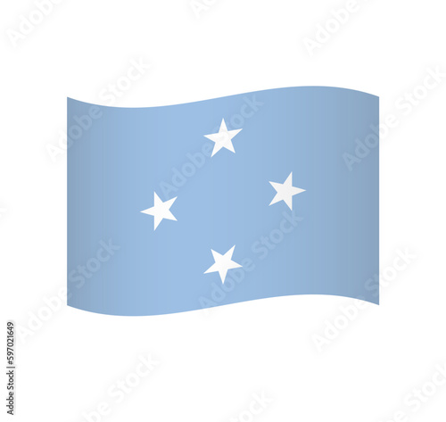 Federated States of Micronesia flag - simple wavy vector icon with shading.