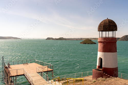 lighthouse on the coast of the sea, Kapchagai