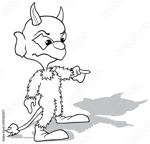 Drawing of a Horned Devil P...