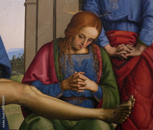 Fotografie Perugino Painting Detail Depicting Mary Magdalene