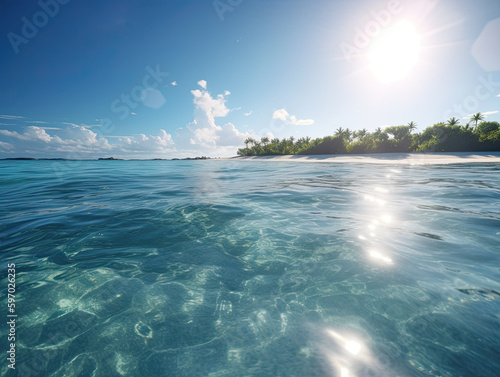 Maldives islands ocean tropical beach, ai-generated artwork