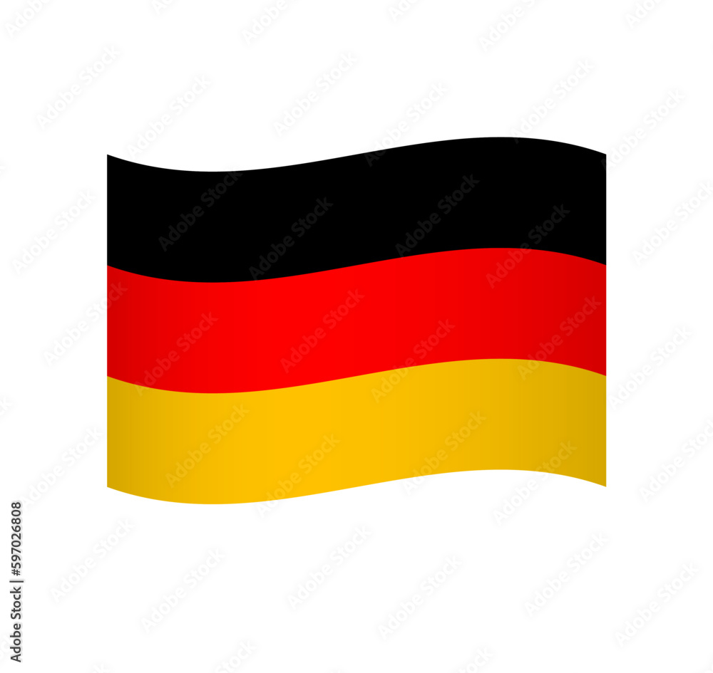 Obraz premium Germany flag - simple wavy vector icon with shading.
