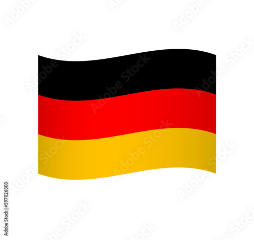 Germany flag - simple wavy vector icon with shading.