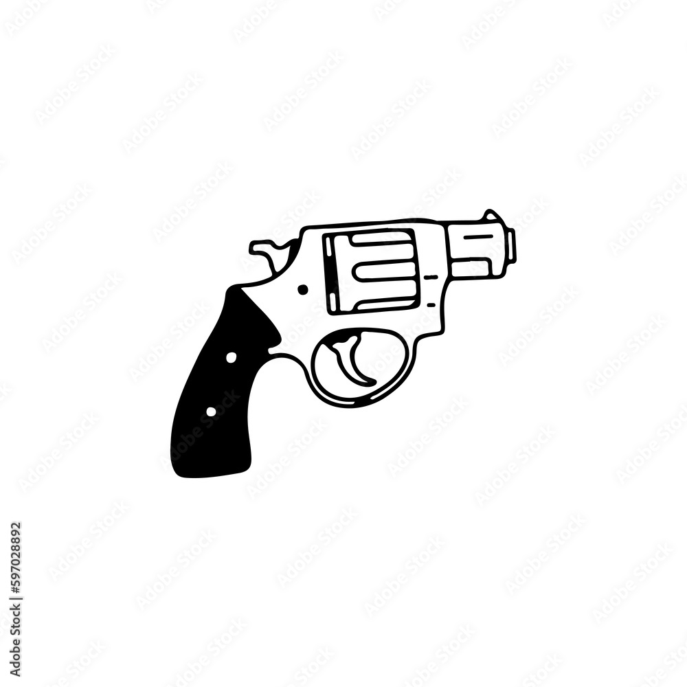 vector illustration doodle gun concept