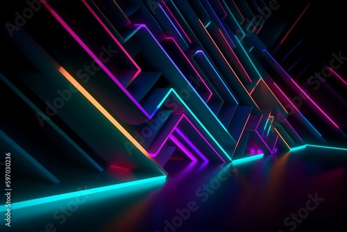 abstract background,neon colored background, in the style of rendered in cinema4d,Generative AI