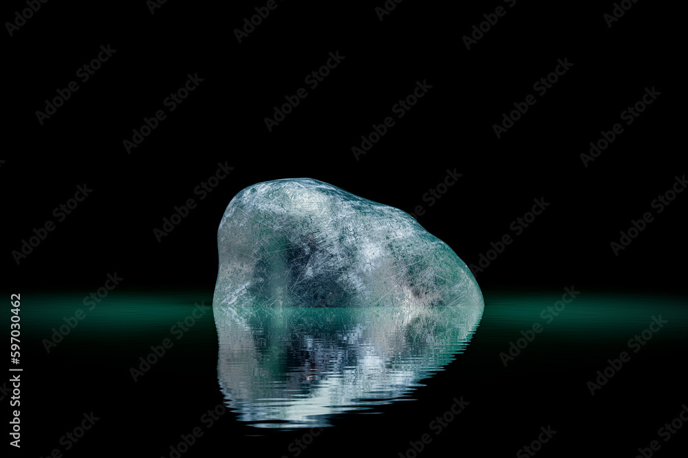 3d illustration of iceberg in the sea. 3d rendering of mockup of presentation podium for display or advertising purposes 3d illustration of iceberg in the sea. 3d rendering of mockup of presentation podium for display or advertising purposes