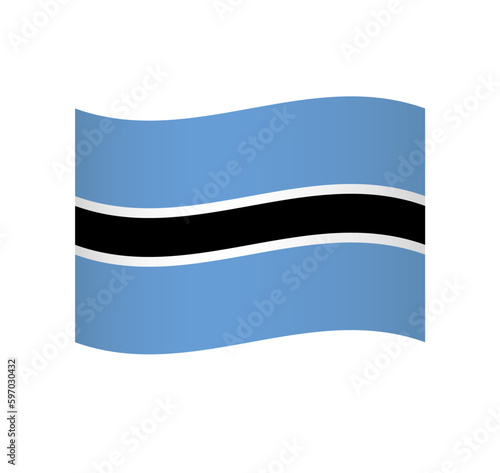 Botswana flag - simple wavy vector icon with shading.