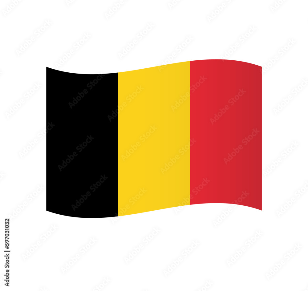 Fototapeta premium Belgium flag - simple wavy vector icon with shading.
